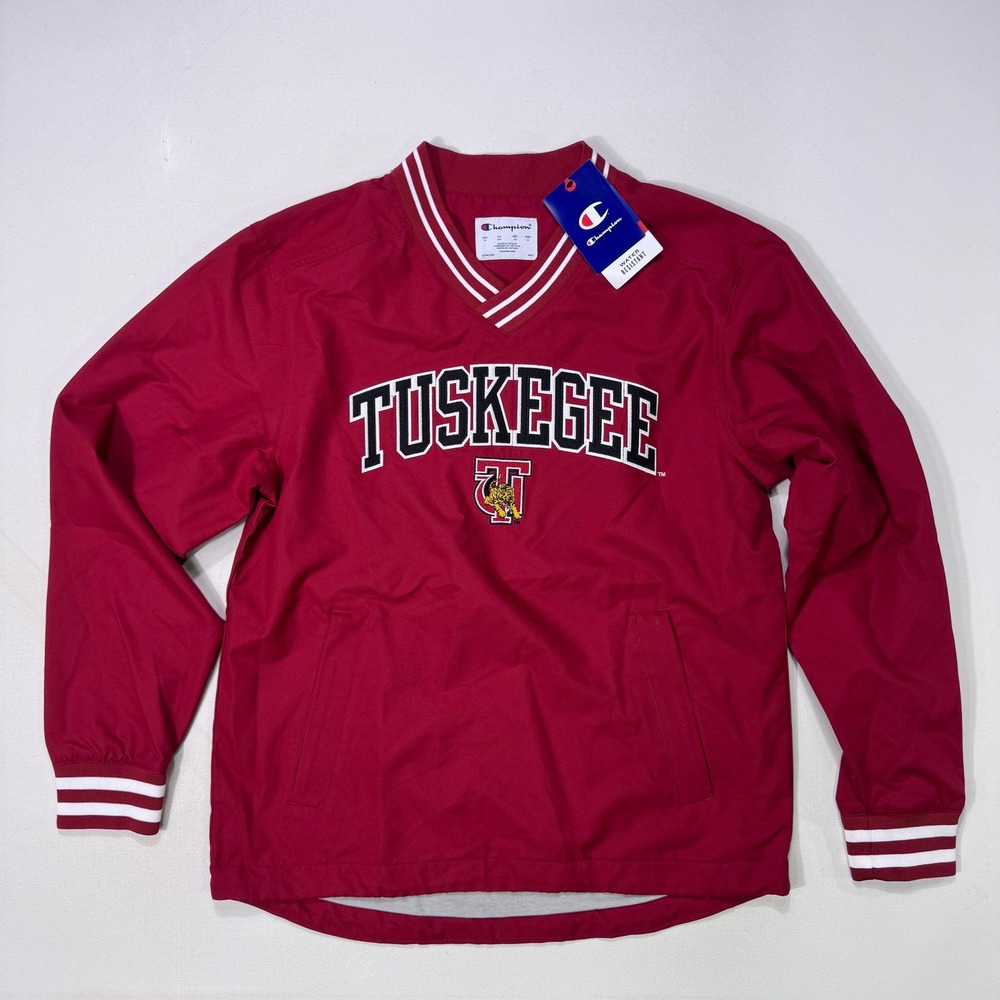 Champion Tuskegee University Golden Tigers Windbreaker Jacket Red Mens Small NEW